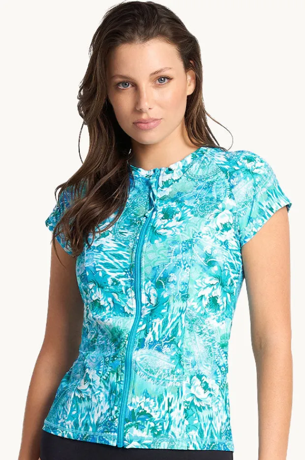 Rashies & Sunsuits|Sunseeker Sundance Short Sleeve Suntop Blue