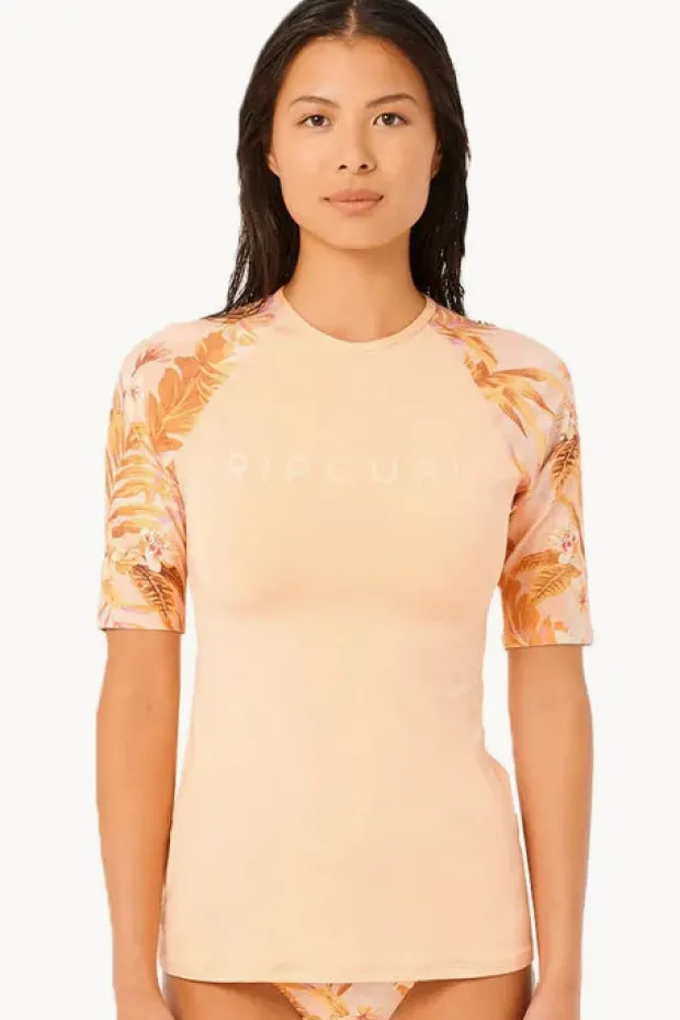 Rashies & Sunsuits|Rip Curl Sunday Swell Short Sleeve Suntop Peach