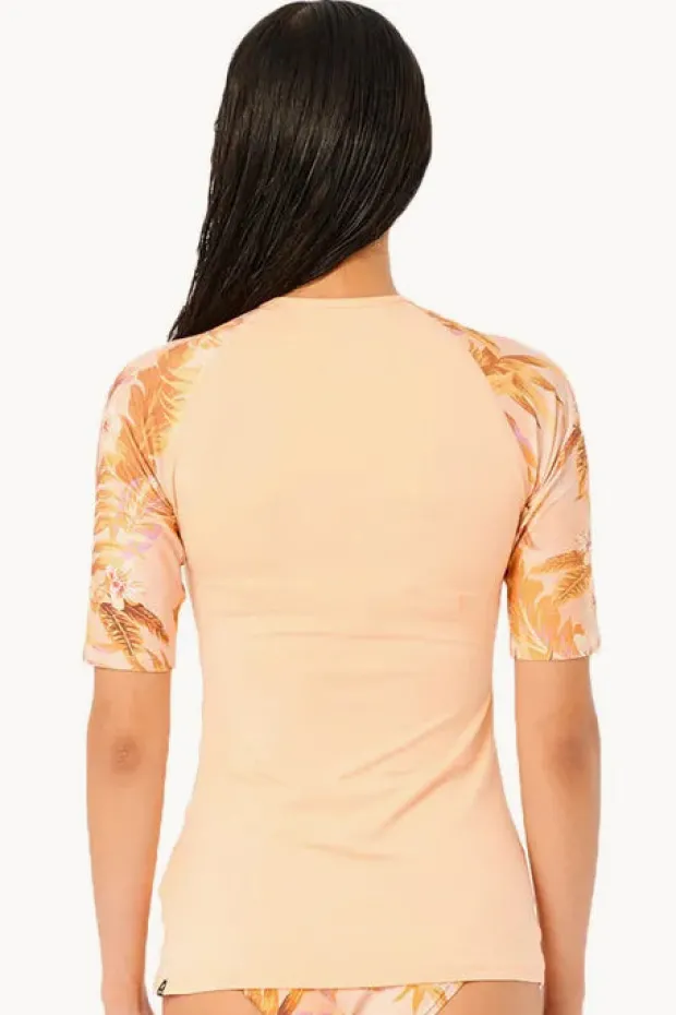 Rashies & Sunsuits|Rip Curl Sunday Swell Short Sleeve Suntop Peach