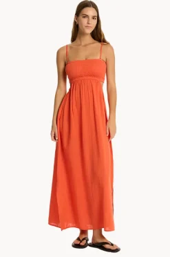 Dresses|Sea Level Sunset Bandeau Dress Flame