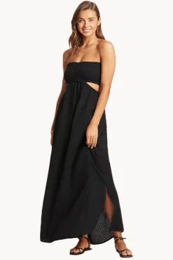 Dresses|Sea Level Sunset Bandeau Dress Black