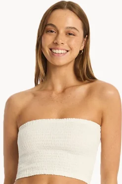 Tops|Sea Level Sunset Beach Bandeau Top White