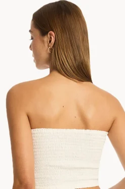 Tops|Sea Level Sunset Beach Bandeau Top White