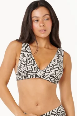 Bikini Tops|Rip Curl Sunset Jacquard Deep V Top BLACK