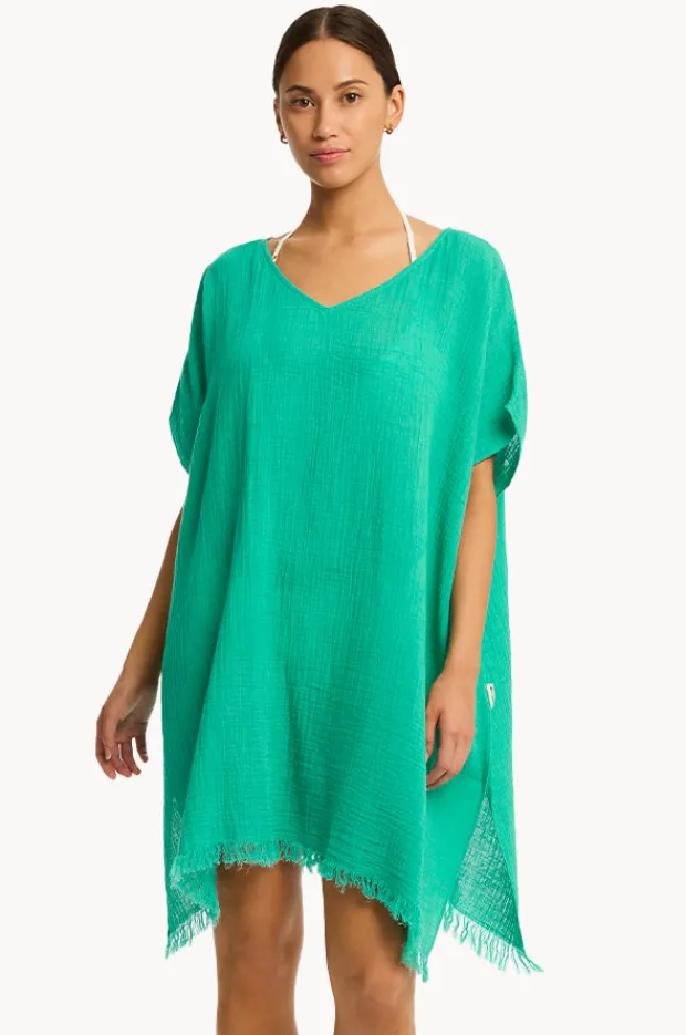 Overswim|Sea Level Sunset Kaftan Evergreen
