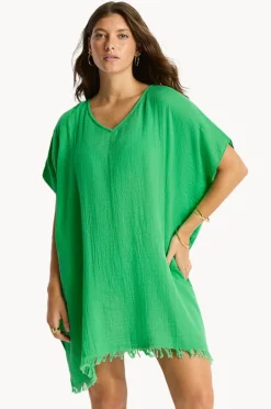 Overswim|Sea Level Sunset Kaftan Kelly green