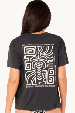 Rashies & Sunsuits|Rip Curl Sunset Luau Surf Lite Suntop Washed Black