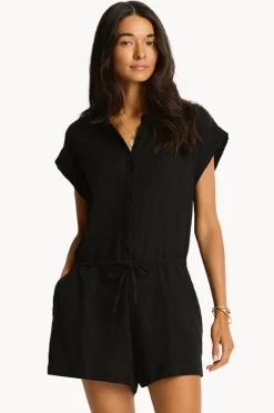 Playsuits|Sea Level Sunset Playsuit Black