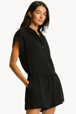 Playsuits|Sea Level Sunset Playsuit Black