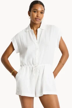 Playsuits|Sea Level Sunset Playsuit White