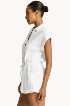 Playsuits|Sea Level Sunset Playsuit White
