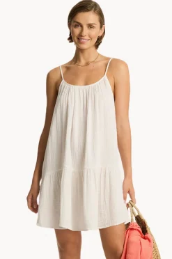 Dresses|Sea Level Sunset Short Sundress White