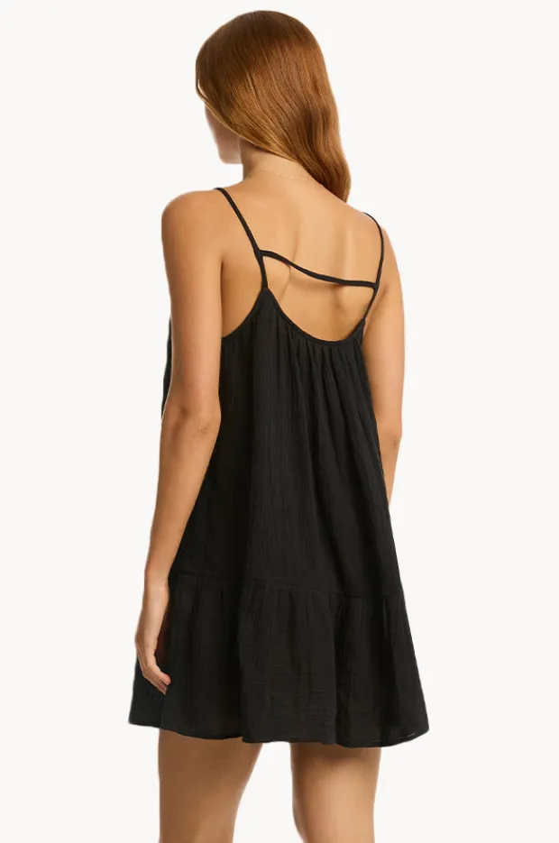 Dresses|Sea Level Sunset Short Sundress Black