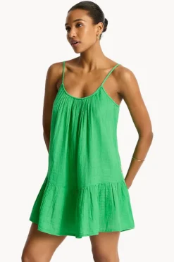 Dresses|Sea Level Sunset Short Sundress Kelly green