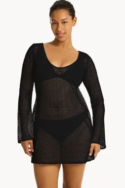 Overswim|Sea Level Surf Mesh Cover Up Black