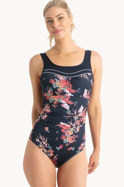 One Pieces|Poolproof Tabitha Ruched Scoop One Piece Navy