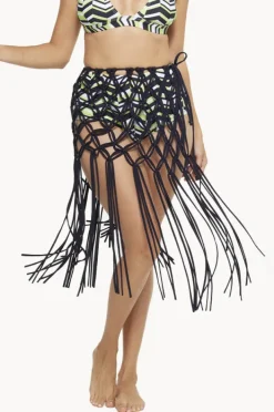 Sarongs|Togs Swimwear Tassel Long Sarong BLACK