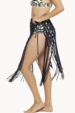 Sarongs|Togs Swimwear Tassel Long Sarong BLACK