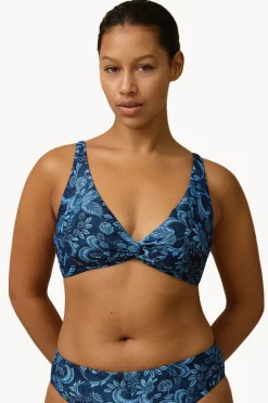 Bikini Tops|Monte u0026 Lou Taylor Multi Fit Twist Crop Indigo