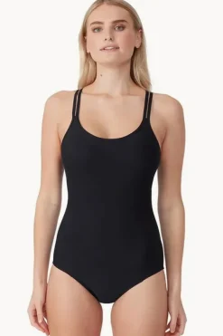 Period Swimwear|One Pieces|Love Luna Teen Bind Double Strap One Piece Black