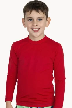 Rashies|Babes In The Shade Teen Boys Suntop Red