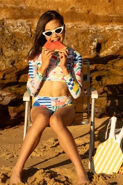 Rashies & Sunsuits|Minihaha Teen Girls Camille Crop Suntop Set Multi