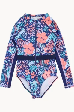 Rashies & Sunsuits|Minihaha Teen Girls Coco Floral Sunsuit Navy/Multi