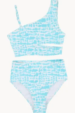 Bikini Sets|Minihaha Teen Girls Koa Print Crop Set Aqua