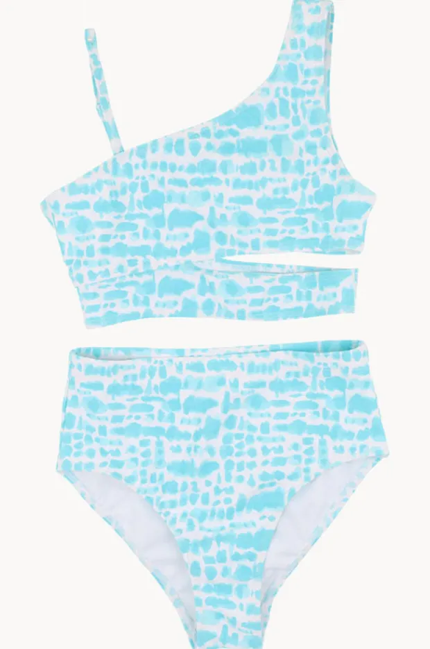 Bikini Sets|Minihaha Teen Girls Koa Print Crop Set Aqua