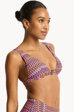 Bikini Tops|Sea Level Tessera Chain Link Longline Tri Blue