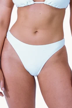 Bottoms|Base Swim Textured Hipster High Leg Pant White