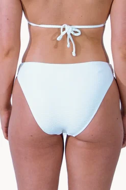 Bottoms|Base Swim Textured Hipster High Leg Pant White