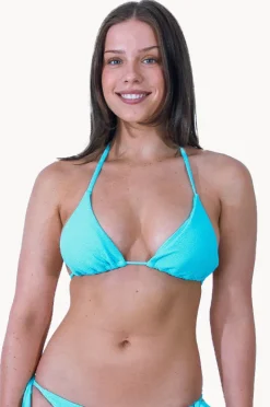 Bikini Tops|Base Swim Textured Slide Tri Ice blue