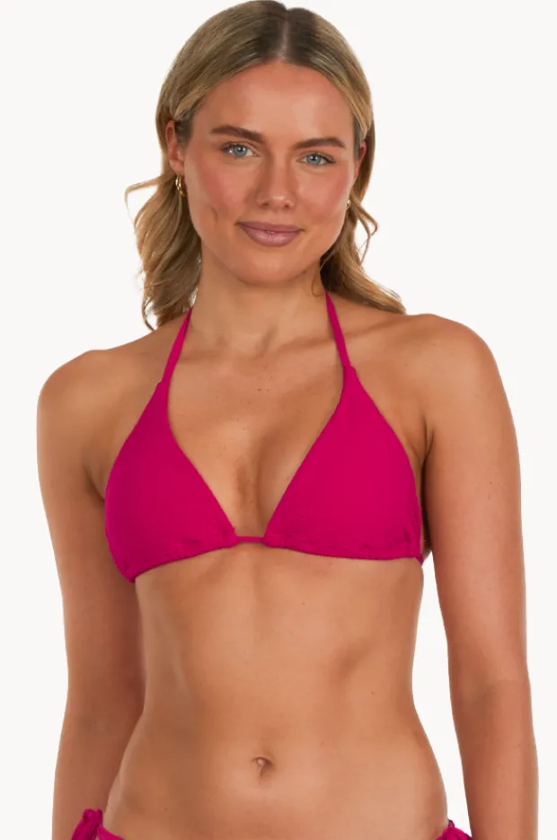 Bikini Tops|Base Swim Textured Slide Tri Deep raspberry