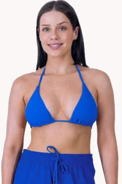 Bikini Tops|Base Swim Textured Slide Tri Cobalt