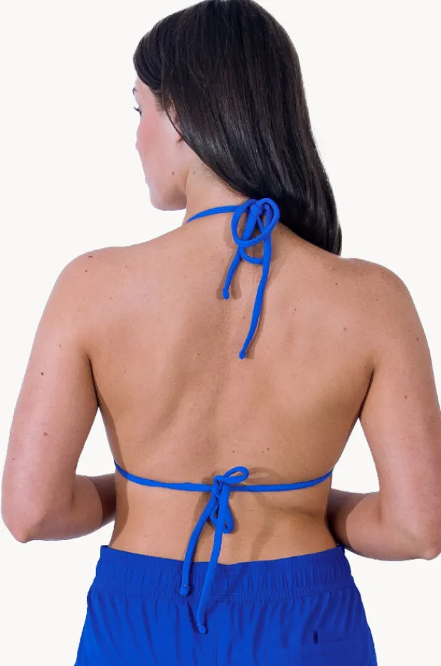 Bikini Tops|Base Swim Textured Slide Tri Cobalt