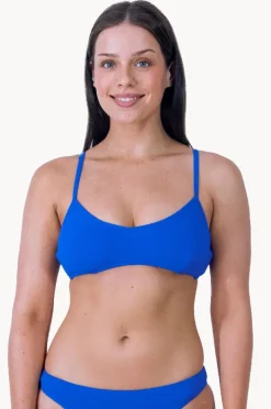 Bikini Tops|Base Swim Textured Tie Back Bralette Cobalt