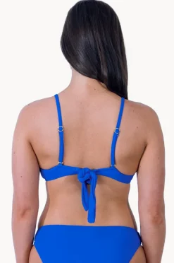 Bikini Tops|Base Swim Textured Tie Back Bralette Cobalt