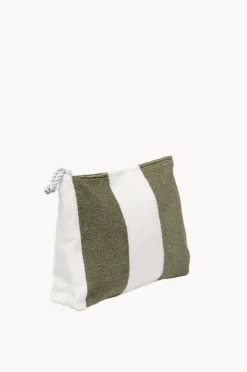 Travel|Bags|Sunny Life The Vacay Stripe Terry Beach Pouch Olive