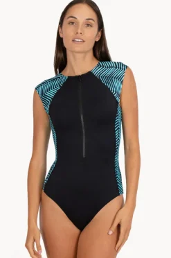 Rashies & Sunsuits|Baku Tidal Wave Sunsuit Tidal wave seafoam