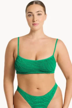 Bikini Tops|Bond-eye Tiger Saint Strap Crop Emerald