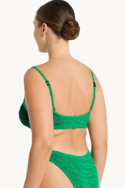 Bikini Tops|Bond-eye Tiger Saint Strap Crop Emerald