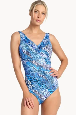 One Pieces|Jantzen Tigeress DD/E Cup Mesh Frill One Piece Navy