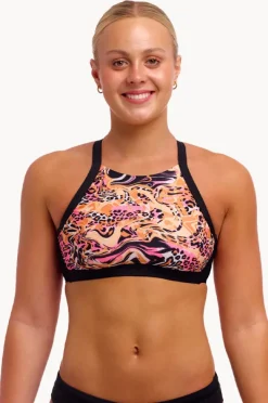 Bikini Tops|Funkita Tipsy Tiger Hi Light Swim Top Animal