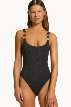 One Pieces|Jets Tirari Nights Scoop Neck One Piece BLACK
