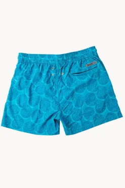 Boardshorts|Pier St. Barth Toddler Boys Curly Swim Short Turquoise