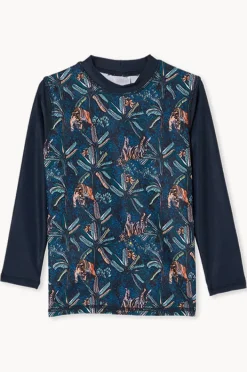 Rashies & Sunsuits|Milky Toddler Boys Tiger Palm Long Sleeve Suntop Jungle