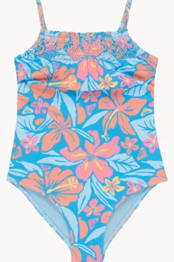 One Pieces|Roxy Toddler Girls Hibiscus Hugs One Piece Blue/Orange