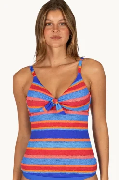 Tankini Tops|Baku Trinidad Tie Front Tankini Separate Azure