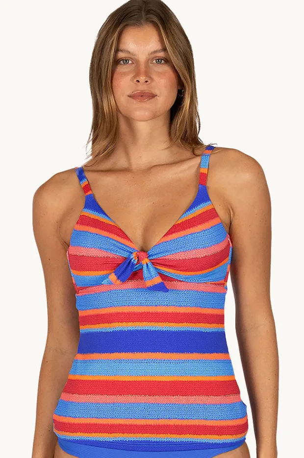 Tankini Tops|Baku Trinidad Tie Front Tankini Separate Azure